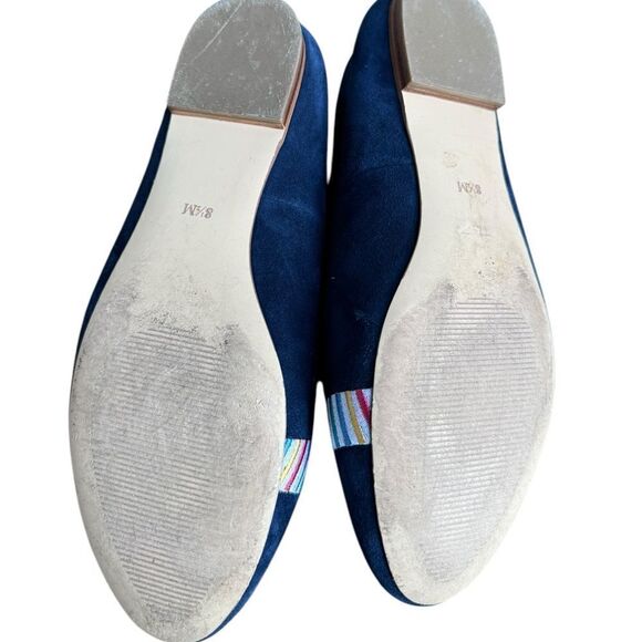 Talbots RYAN EMBROIDERED SUEDE LOAFERS in navy 8.5 - Picture 7 of 8